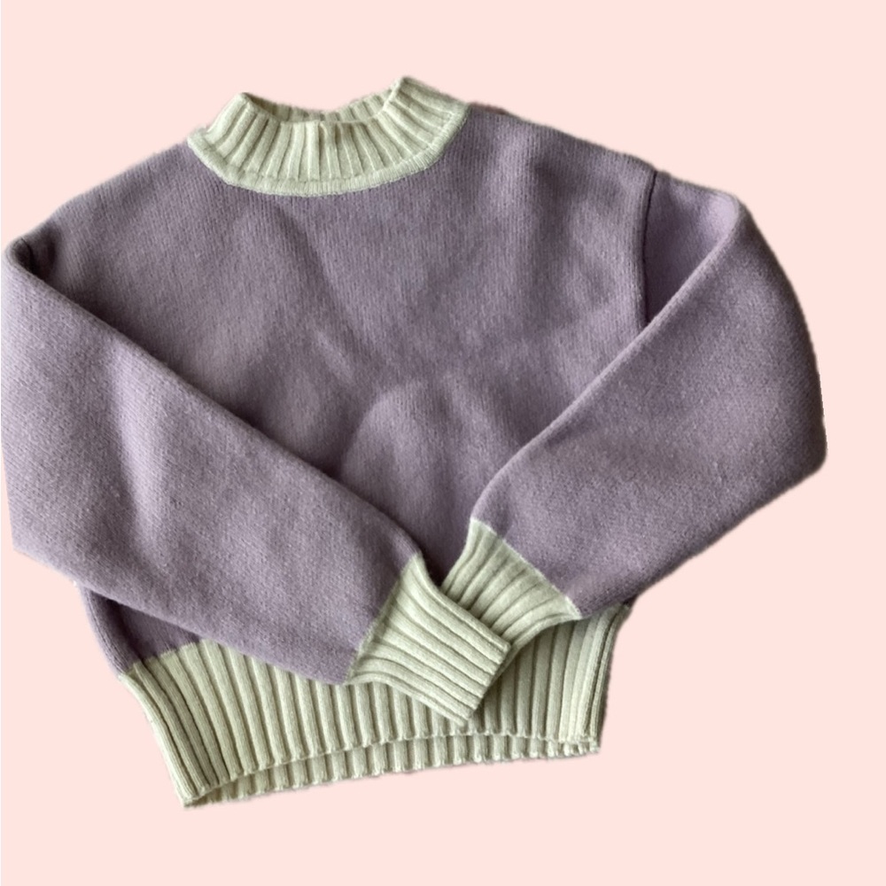 Lavender and Cream Women's Sweater